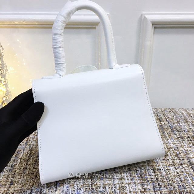 DELVAUX女包 德爾沃Brillant經典款 進口box牛皮 德爾沃女手提包 DV0020象牙白 小號Delvaux單肩包  fcs1111